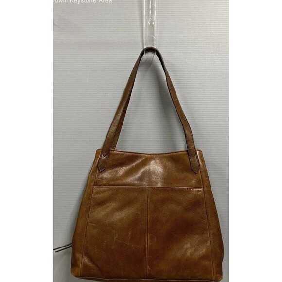 Margot New York Marcy Tote in Cognac 100% Genuine Leather Shoulder Bag Brown - Picture 2 of 10